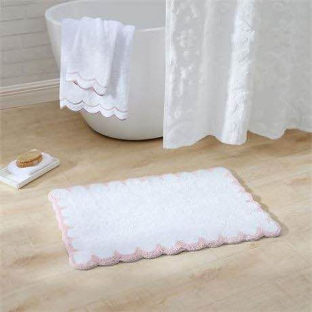 Scallop Cotton Bath Rug, 30" x 20" Set of 2